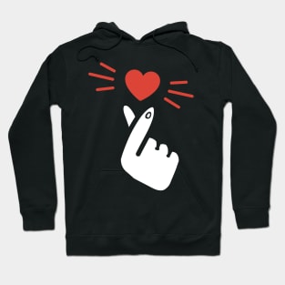 Finger Heart Kpop Songalag Hateu White Hand Hoodie